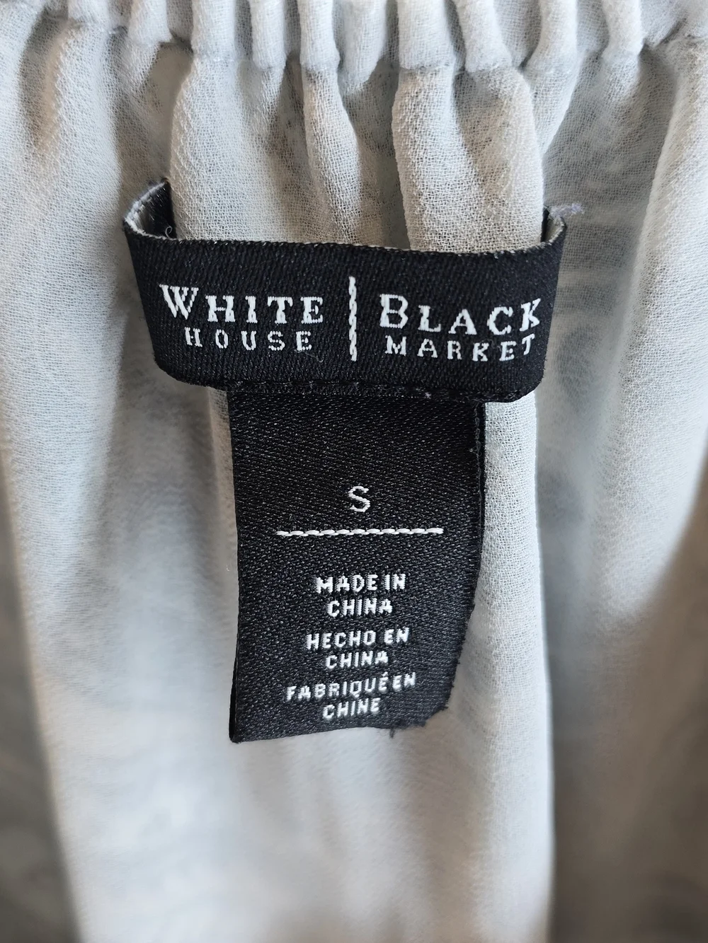 White House Black Market Teal and Cream Paisley Off-Shoulder Tunic